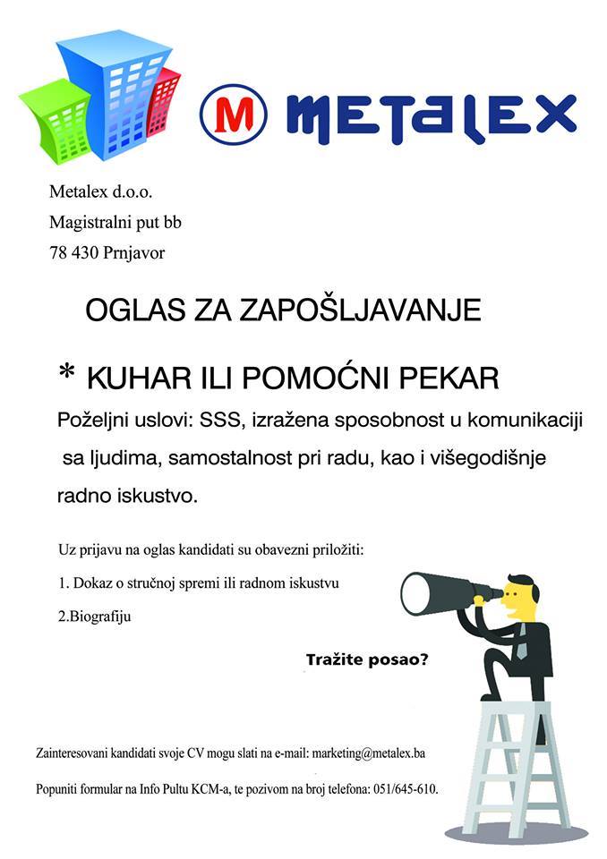 metalex oglas za zaposljavanje
